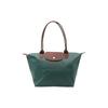Longchamp Le Pliage Einfarbig Logo Druckknopf Reißverschluss Faltbar Nylon Canvas Knödel Tragetasche Handtasche Groß Damen Handtaschen Salbei-Grün 1899089P84