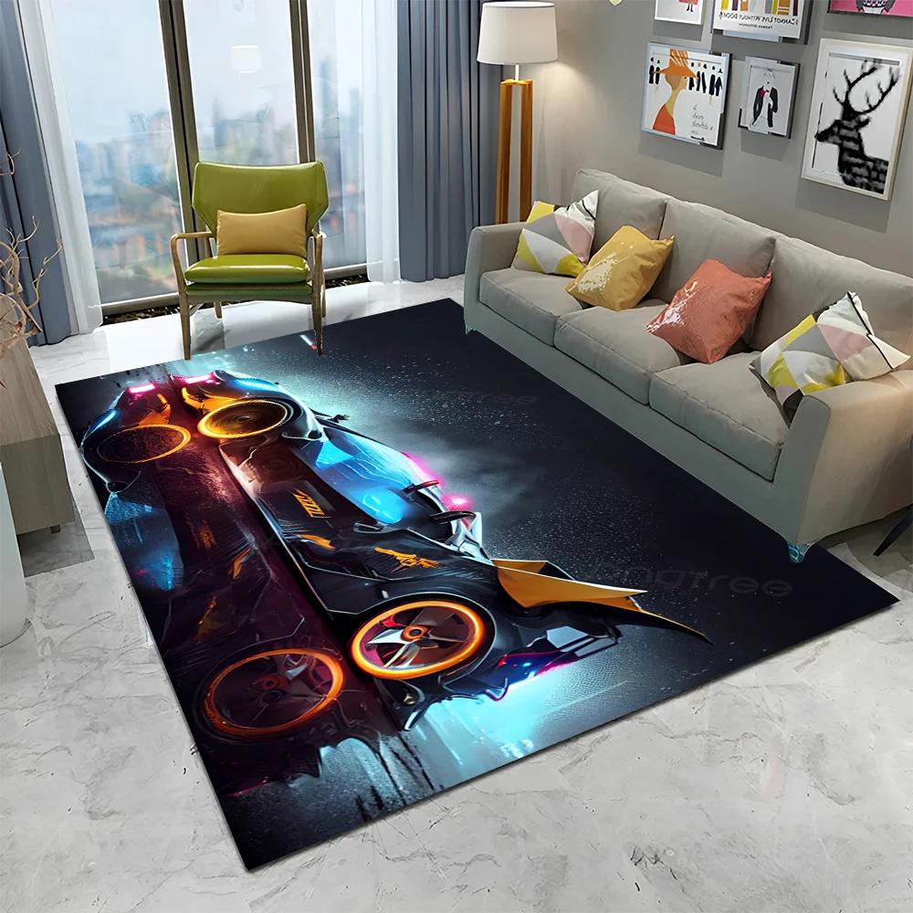3D Toekomstige Sportwagen HD Concept Auto Cartoon Tapijt Vloerkleed voor Huis Woonkamer Slaapkamer Bank Deurmat Decoratie, Kinderen Antislip Vloermat