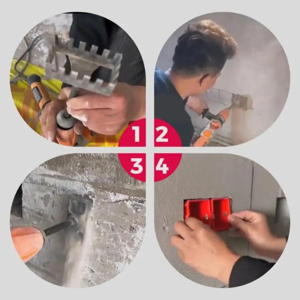 Perforator Pătrat Portabil Multi-funcție Slot Dreptunghiular Perforator Pătrat Burghiu Bit pentru Găuri în Beton