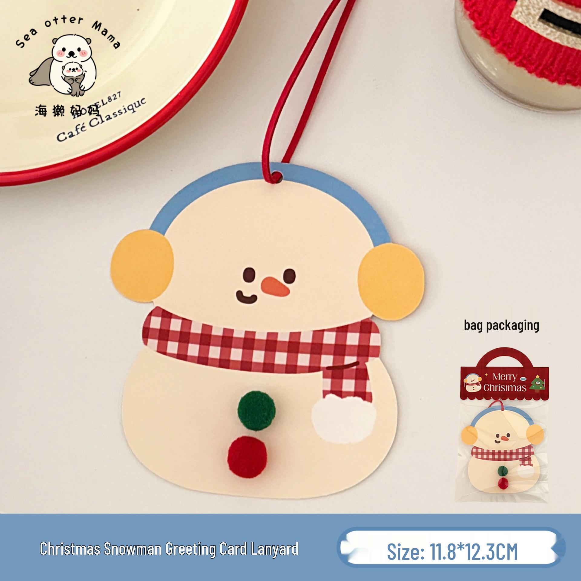 Tengyi Cute Christmas Greeting Card with Heart Pendant Decoration