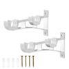 2pcs Curtain Rod Bracket Aluminum Alloy Heavy Duty Rust-Resistant Easy Install Double Holder For Living Room Bedroom Kitchen
