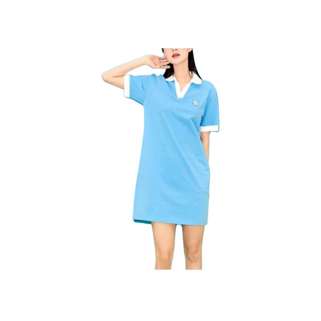 New MLB Short Sleeved Dress Women's Blue 3FOPB0333-07SBS