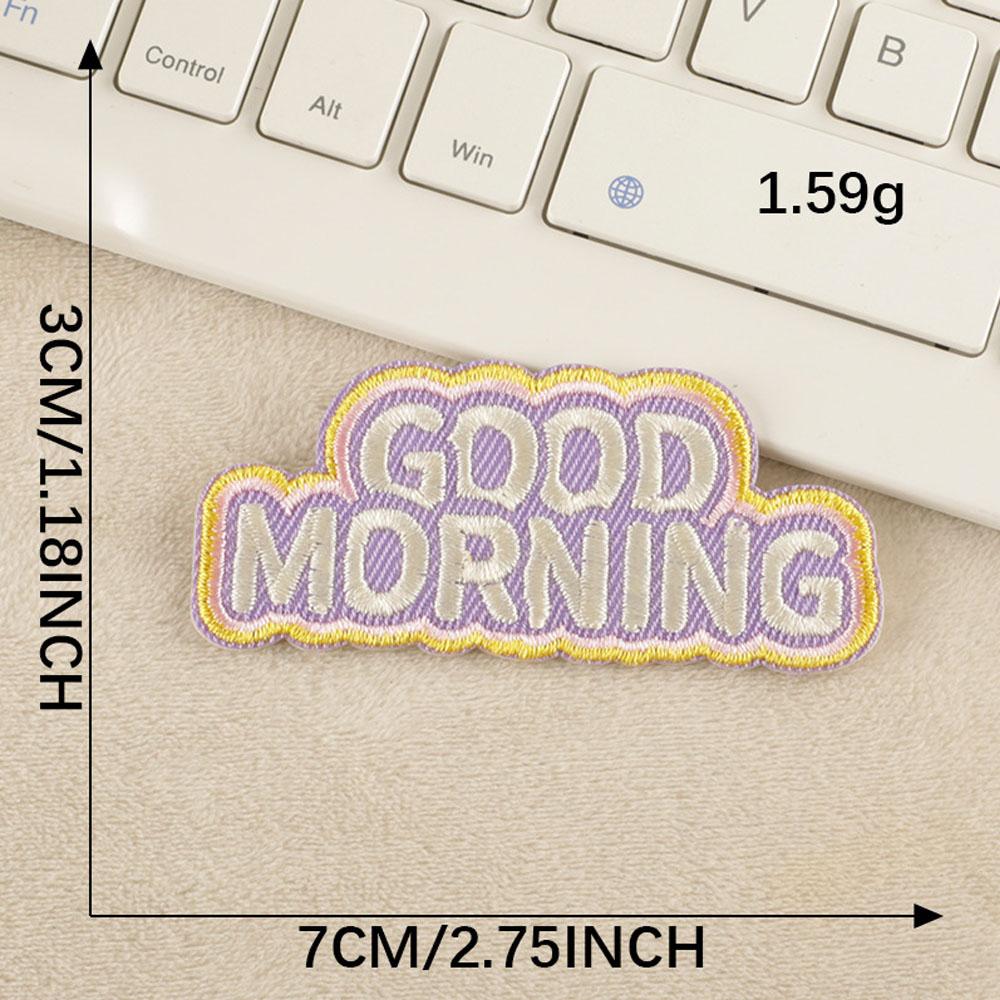 Letter Flower Self-adhesive Embroidery Badge Patches for DIY T-shirt Jeans Backpack Clothing Appliques Decor Sticker
