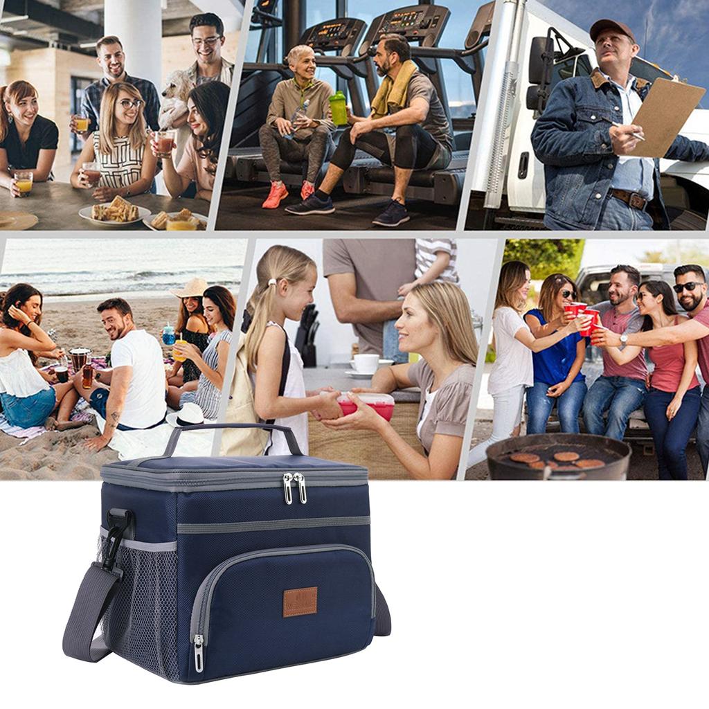 16L Big Capacity   Proof Lunch Bag Thermal Large Picnic Cool and Warm Insulated Pack Outdoor Food and Beverage Storage Shoulder Bag