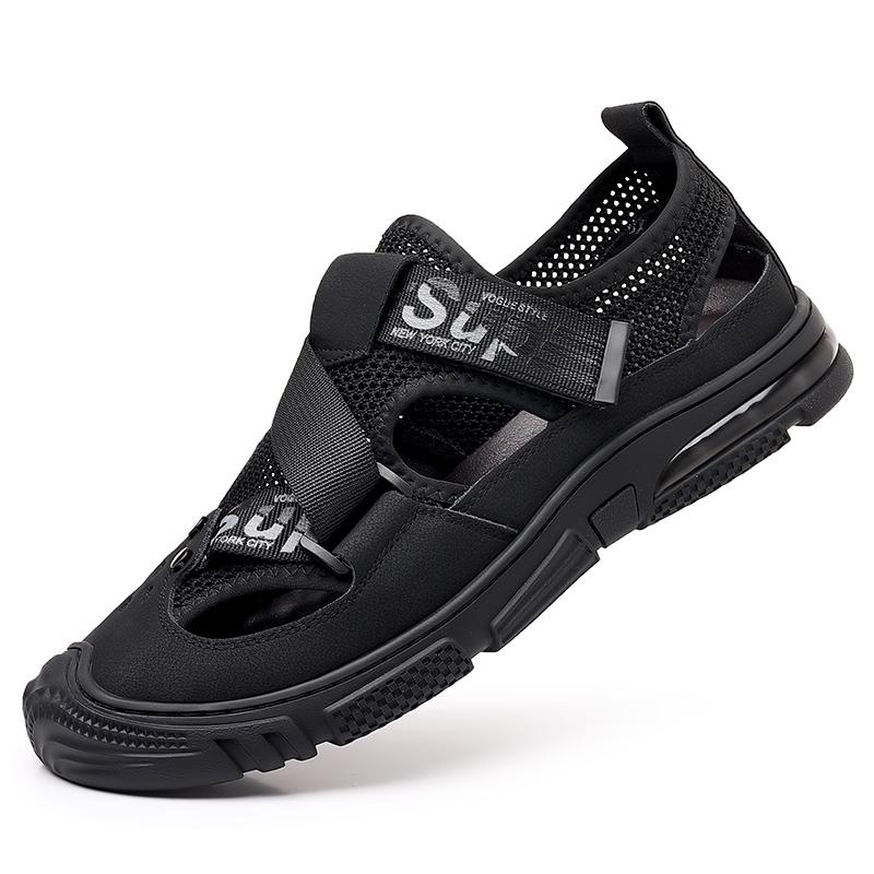 

Spring and summer men s shoes Brand designer style Comfortable outdoor beach Daily walking and shopping Quality sandals Hot 44 чёрный