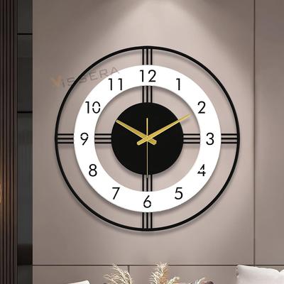 Clock for Living Room | Unique Large Metal Wall Clock | Antique Big Size Silent Non-Ticking Wall Watch for Hall | Modern Decorative Home Decor Items