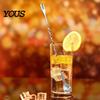 Long Handle Mixing Spoon Dual Head Bar Spoon, Cocktail Stirrers with Handle, Spiral Anti Slip Stainless Steel Drink Trident Tip for Coffee Drinks Tool