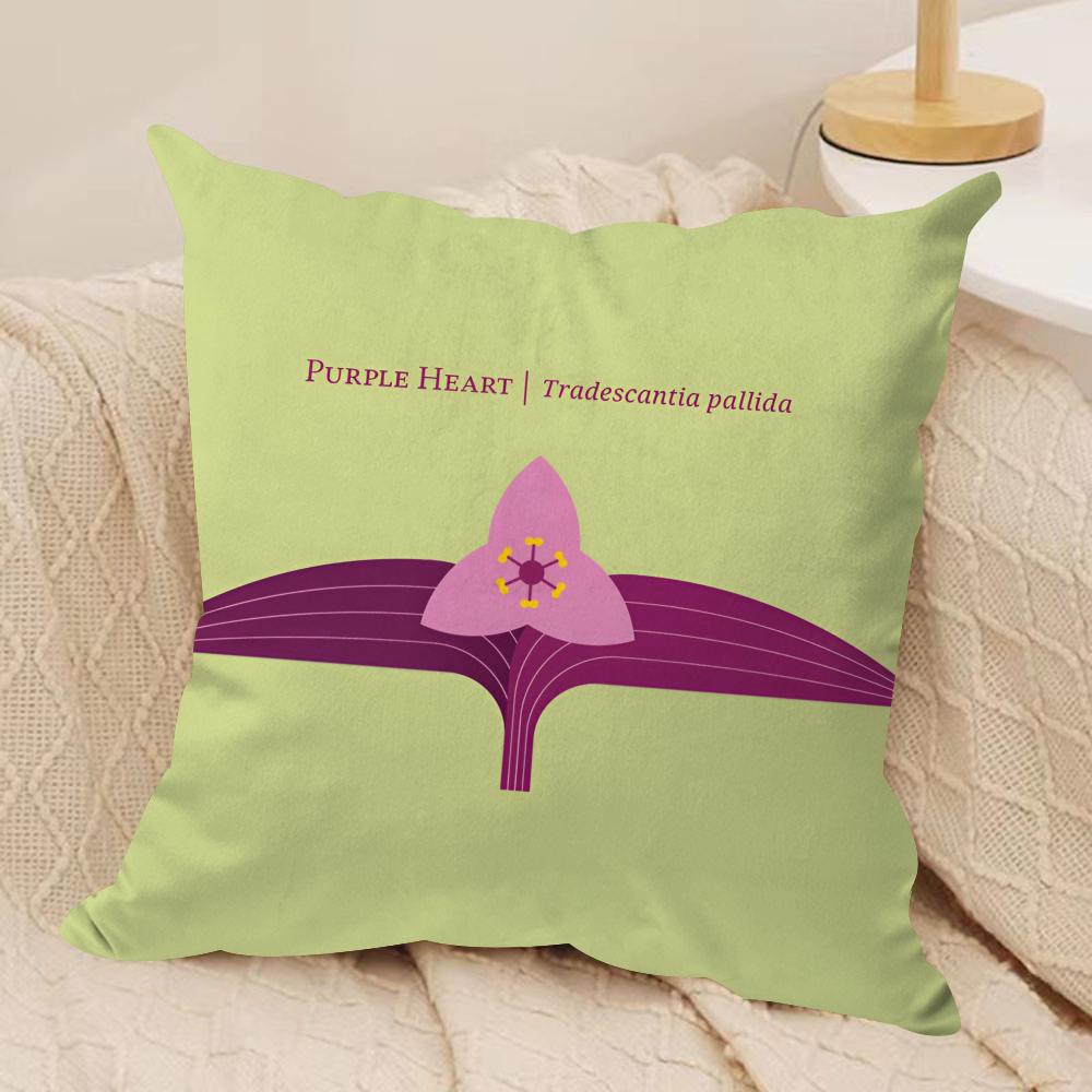 

Flower Art Simple Cushion Cover Silky Short Plush Double-Sided Printed Pillow Case for Sofa All Seasons Home Decor Gift 30cmx30cm