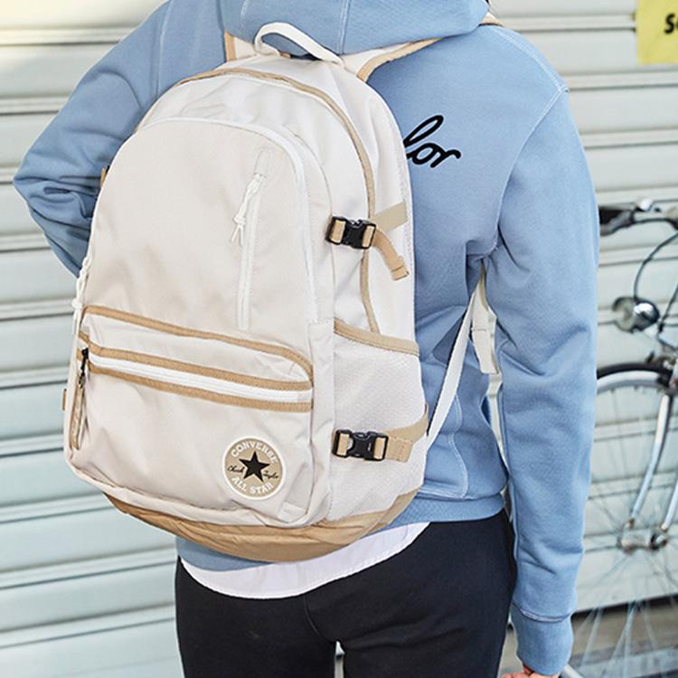 New Converse Straight Edge Polyester Backpack Regular Unisex Khaki/Milk White 10023003-A02