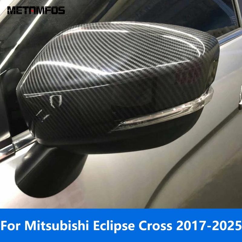 Rearview Side Mirror Cover Trim For Mitsubishi Eclipse Cross 2017- 2024 2025 Carbon Fiber Protector Accessories