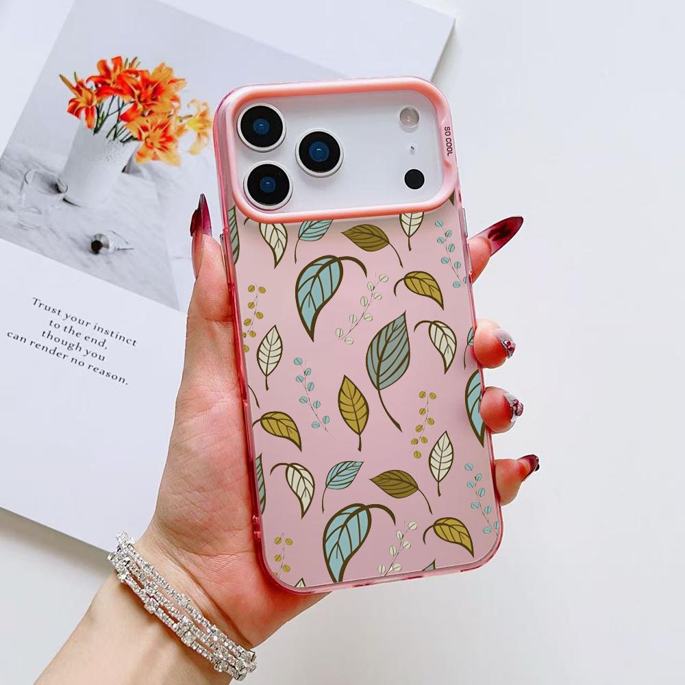 Luxus Blatt Handyhülle Für iPhone 17 16 15 14 13 12 11 Pro Max Air Matt Laser Aurora Stoßfest Funda