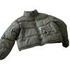 Three-bar short down cotton jacket women's winter new American kendou bread suit short coffee color hooded outside