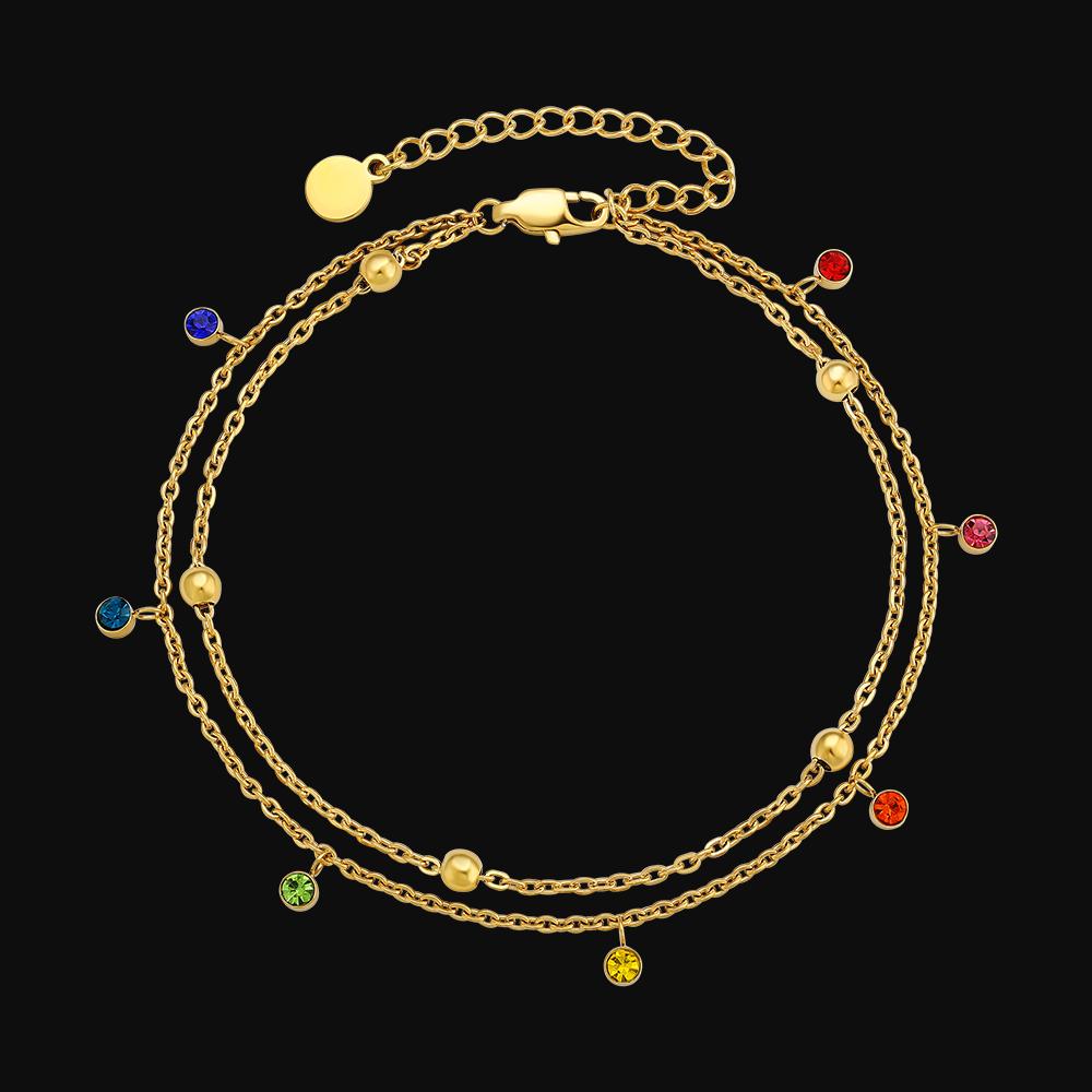KRKC Sexy Women Jewelry Heart Initial Boho Beach Ankle Bracelet Layered Foot Chain Infinity Love 14 Karat Gold Anklet Cuban Link