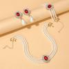 Flower Multilayer Jewelry Set Shining Women's Necklace Pearl Necklace Earring Set  Women