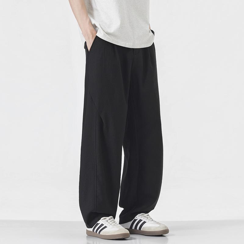 Einfache lässige weite Hosen Herren Frühling und Sommer Neu Locker Gerade Vielseitig Leinenhosen Herren