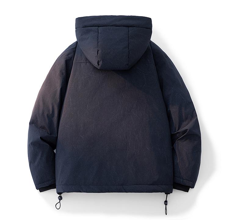 Men's Tie-Dye White Duck Down Jacket - Winter Warmth, Thick & Versatile, Plus Size Loose Casual Outerwear