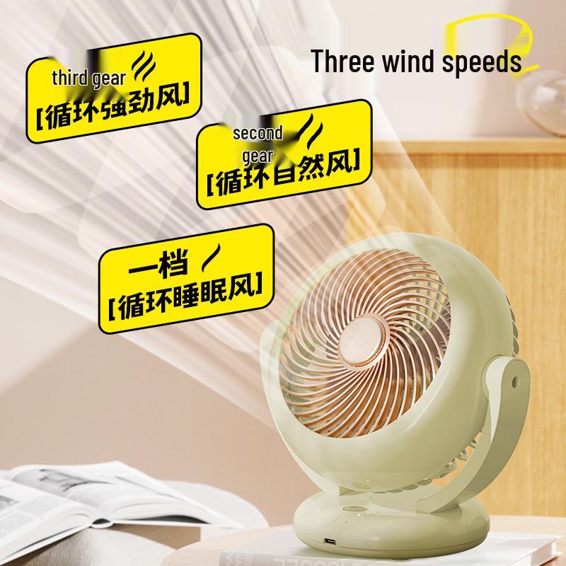 2026 Cute Rechargeable Mini Shaking Fan – Long Battery Life, Portable USB Desk Fan