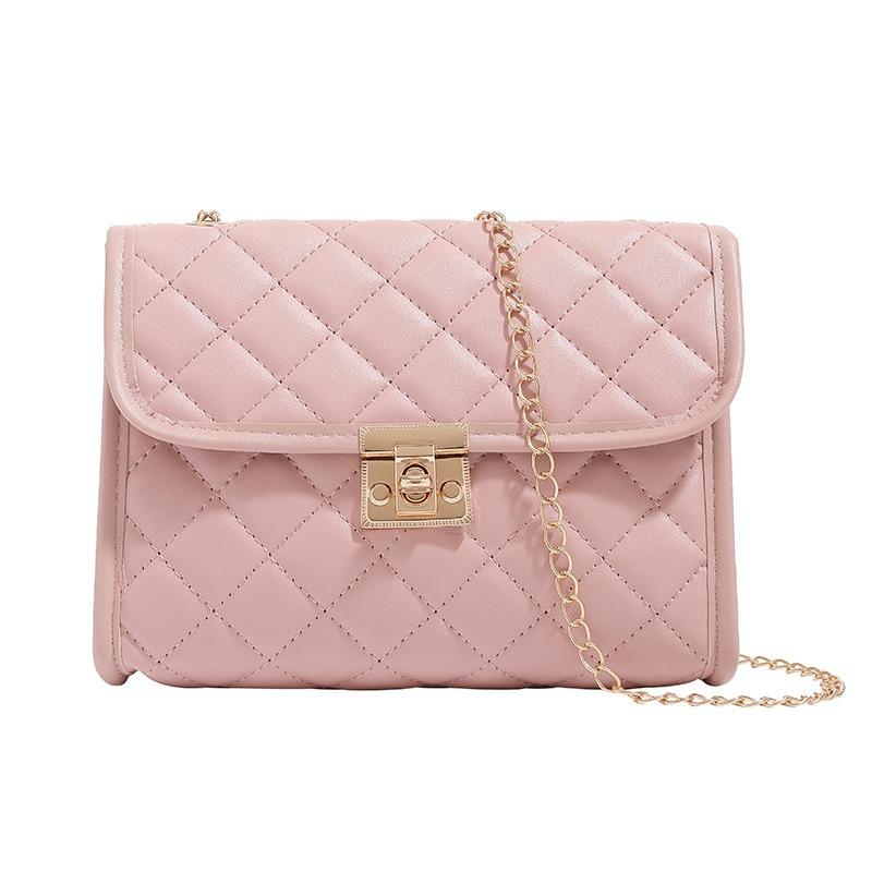 Embroidered rhombus single shoulder crossbody square bag casual simple texture women's bag