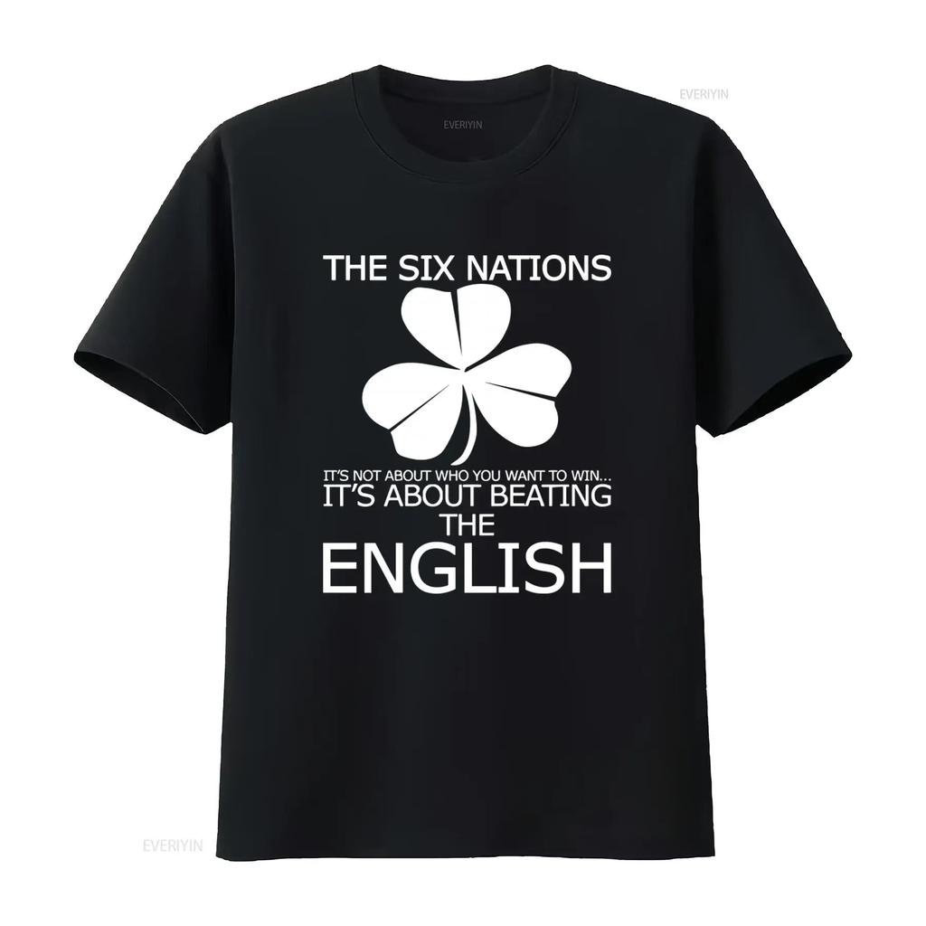 Maglietta da Rugby da Uomo Irlanda Sei Nazioni Rugger The Non Riguarda Chi Vuoi Che Vinci Battere Inglesi vintage Lavata Elastica