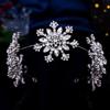 Silver Color Wedding Headdress Sparkling Snowflake Shiny Bridal Headpiece Rhinestone Tiaras Snowflake Crown Hair Accessories