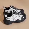 Women's Thick Soled Round Toe Low Top Skateboard Shoes with Mesh Fabric Comfortable and Breathable Low Top Casual Sports Shoes
