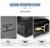 Genuine Leather Men's Horizontal Business Briefcase and Crossbody Shoulder Bag with Large Capacity