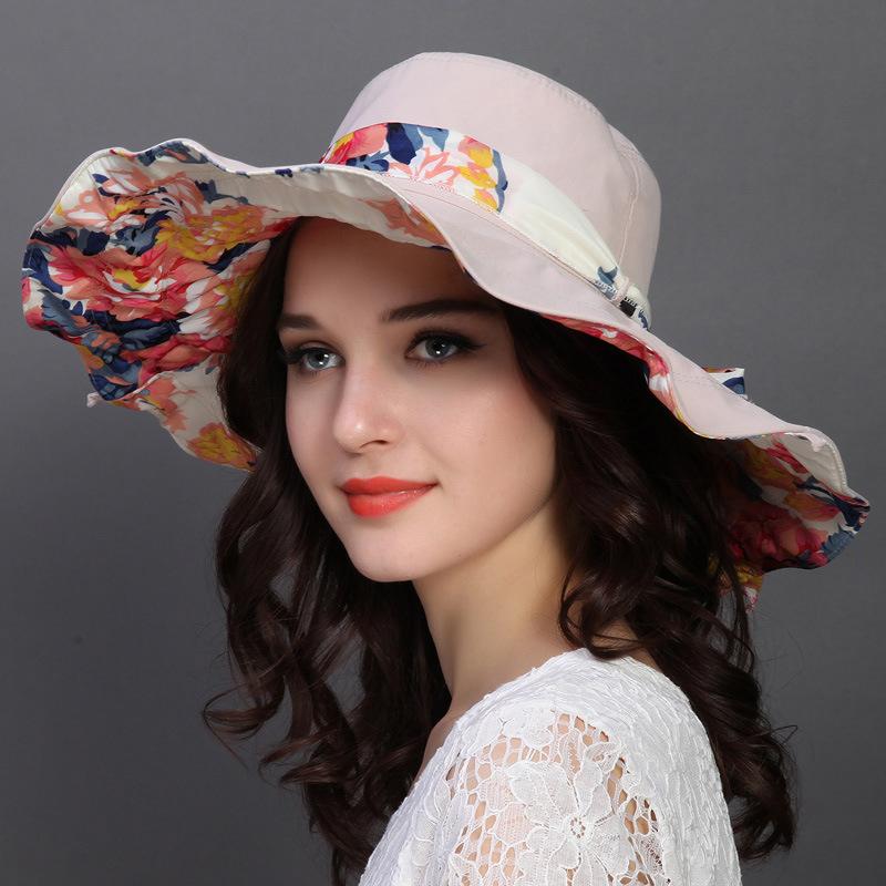Hat for Women Foldable Fabric Hat for Spring Summer Large Brimmed Sun Hat for Women Outdoor Travel Vacation Beach Sun Protection Beach Hat