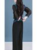 2025 Spring Women's Chinese National Style Two-Piece: Slimming Top & Wide-Leg Pants