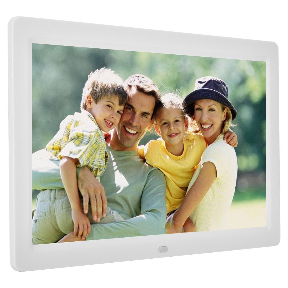 12Inch 1280*800HD Digital Photo Picture Frame Alarm Clock Movie Player Album Remote Control White