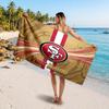 San Francisco 49ers Customized Name Text Beach Towel, Soft Absorbent Towel Beach Pool Travel Personal Gift