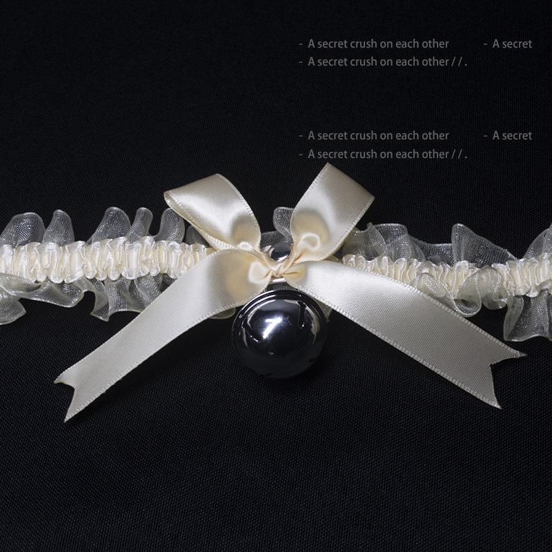 Jingle Bell Bow Lace Choker Necklace: Soft Girl Collar Accessory