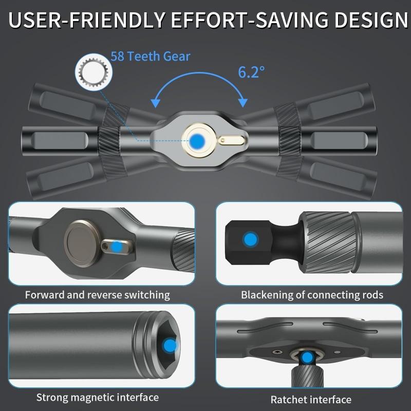 24 in 1 Magnetic Screwdriver Set Multifunctional Toolbox with Detachable Ratchet Handle Portable Precision Repair Tool