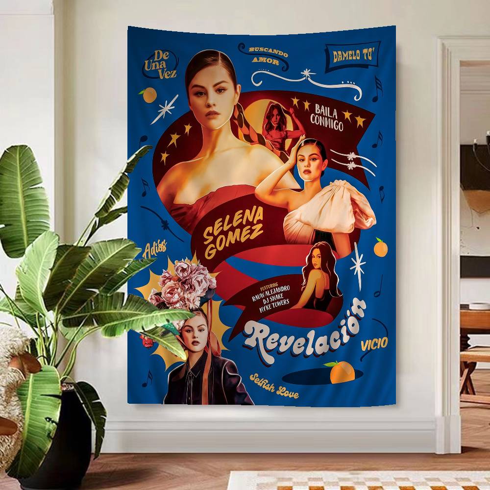 Cantante Selena Gomez Attrice Arazzi da Parete Hippie Arte Fantascienza Stanza Arredamento Casa Stanza Kawaii Decorazioni