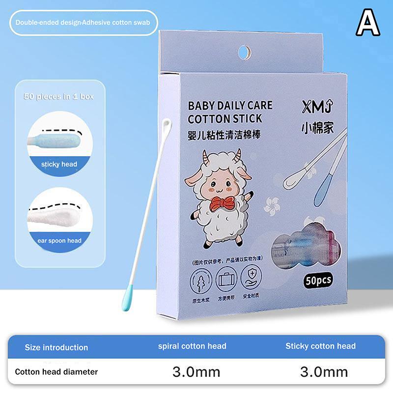 50/100 Pcs Sticky Ear Pick Adhesive Cotton Swab Ear Cleaning Reusable Sticky Ear Sticks Sticky Cotton Swab Ear Cleaning Tool