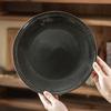 Plate Household Premium Black Ceramic Plate Household Vegetable Plate Retro Tableware Western Plate Salad Plate
