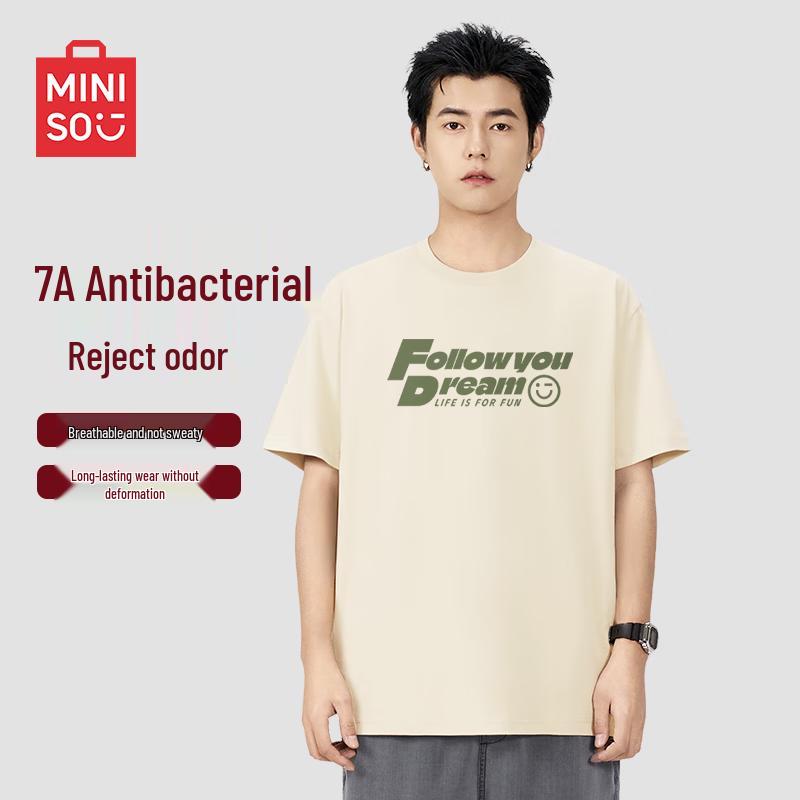 MINISO Men s Short Sleeve 7A Antibacterial T-Shirt L