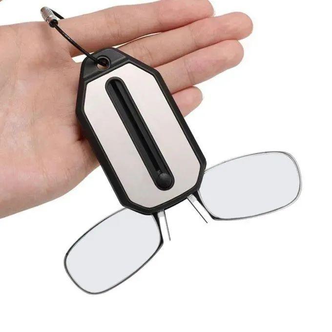 Ultra-Thin Foldable Pince-Nez Reading Glasses with Keychain