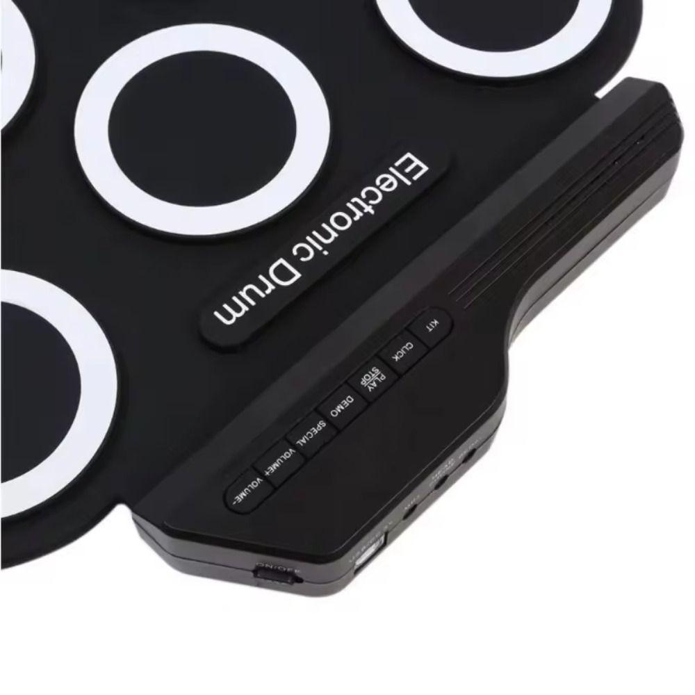 1 Scatola 7 Pad Batteria Elettronica Portatile USB Pieghevole Tamburi Musicali per Pratica Principianti