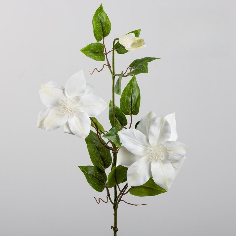 5pcs Artificial Flower 86cm Cream Clematis Branch Home Living Room Decoration Fake Flowers Simulated Creams Clematises Plant