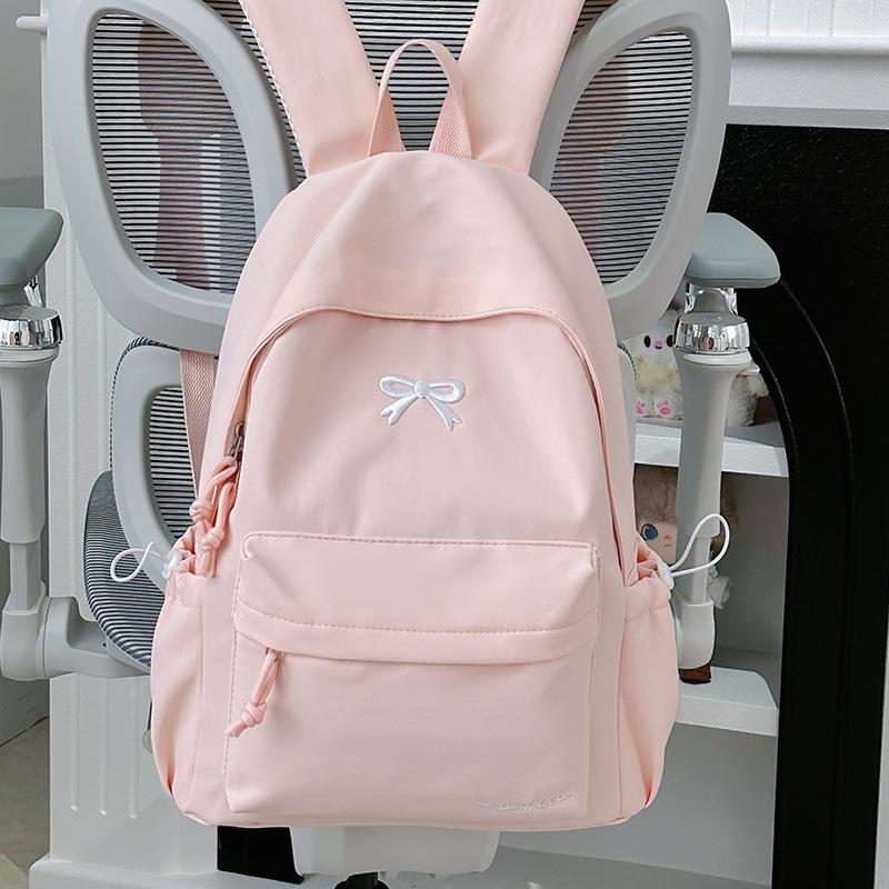 2025 Cute Bow Korean Style Backpack for Girls - Perfect for Junior High School Students