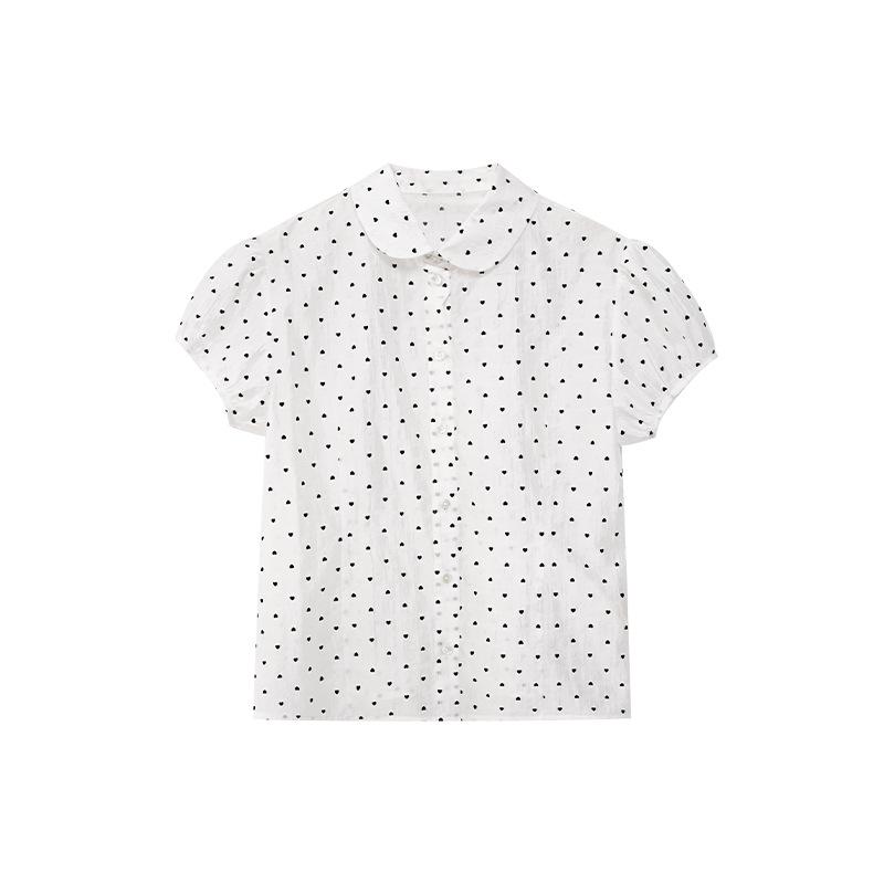 Interpret Beauty: 2025 Summer Polka Dot Short Sleeve Shirt for Women (Style S5119)