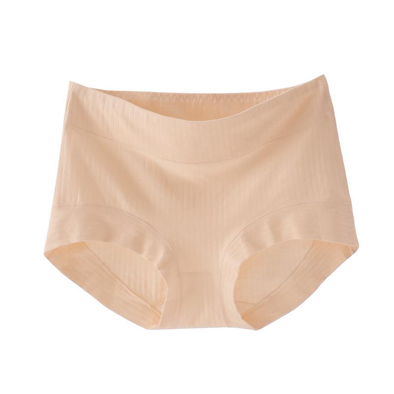 Pure Cotton Antibacterial High-Waisted Tummy Control Butt-Lifting Seamless Plus Size Women's Panties with Breathable Cotton Crotch