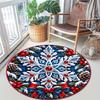 Cute Christmas Day Gift Bell Santa Claus Snowman Christmas Tree round rug Home Soft Decorative Anti slip Chair Mat Carpet Outdoor Floor Mat Carpet 91