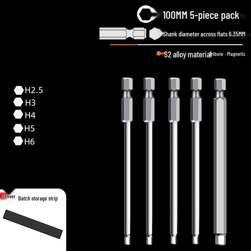 Hexagonal High Hardness S2 Bit Set for Pneumatic & Electric Screwdrivers