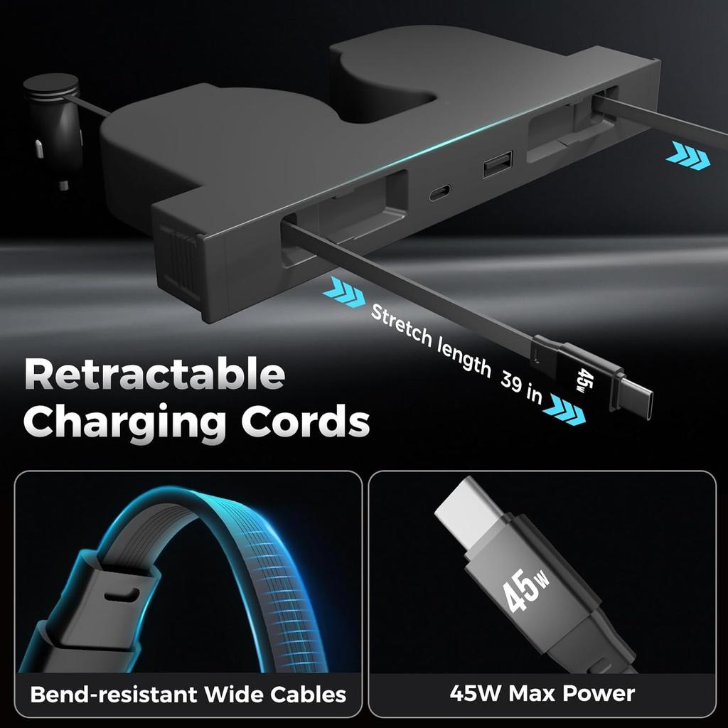 For Tesla Model 3 Y Highland Juniper 2026 45W Quick Charger Expansion Dock Hidden USB Shunt Hub Intelligent Docking Station