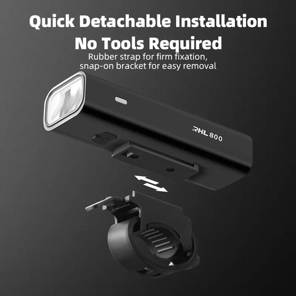 Front bike light 800lm USBC cable 4 operating modes