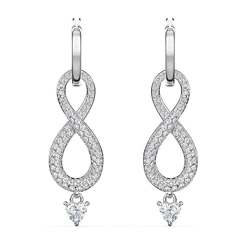 Fashion Bridal Wedding Earrings Dazzling Zirconia Pendant Jewelry for Engagement Ceremony Trendy Modern Style Accessories