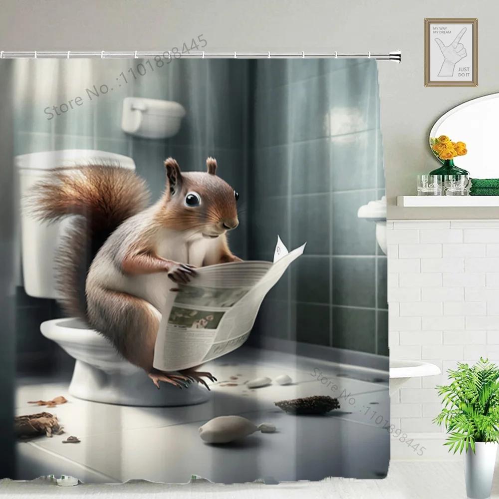 Lustiger Tier Duschvorhang Badewanne Yak Kuh Esel Dschungel Wildtiere Modern Minimalistisch Toilette Lesen Ziege Badezimmer Duschvorha