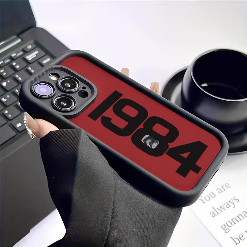 1984 Cool Simple Art Letter Phone Case Suitable for iPhone16 15 14 13 12 11Pro/ Max/Plus Shock-proof Back Cover Anti-fingerprint