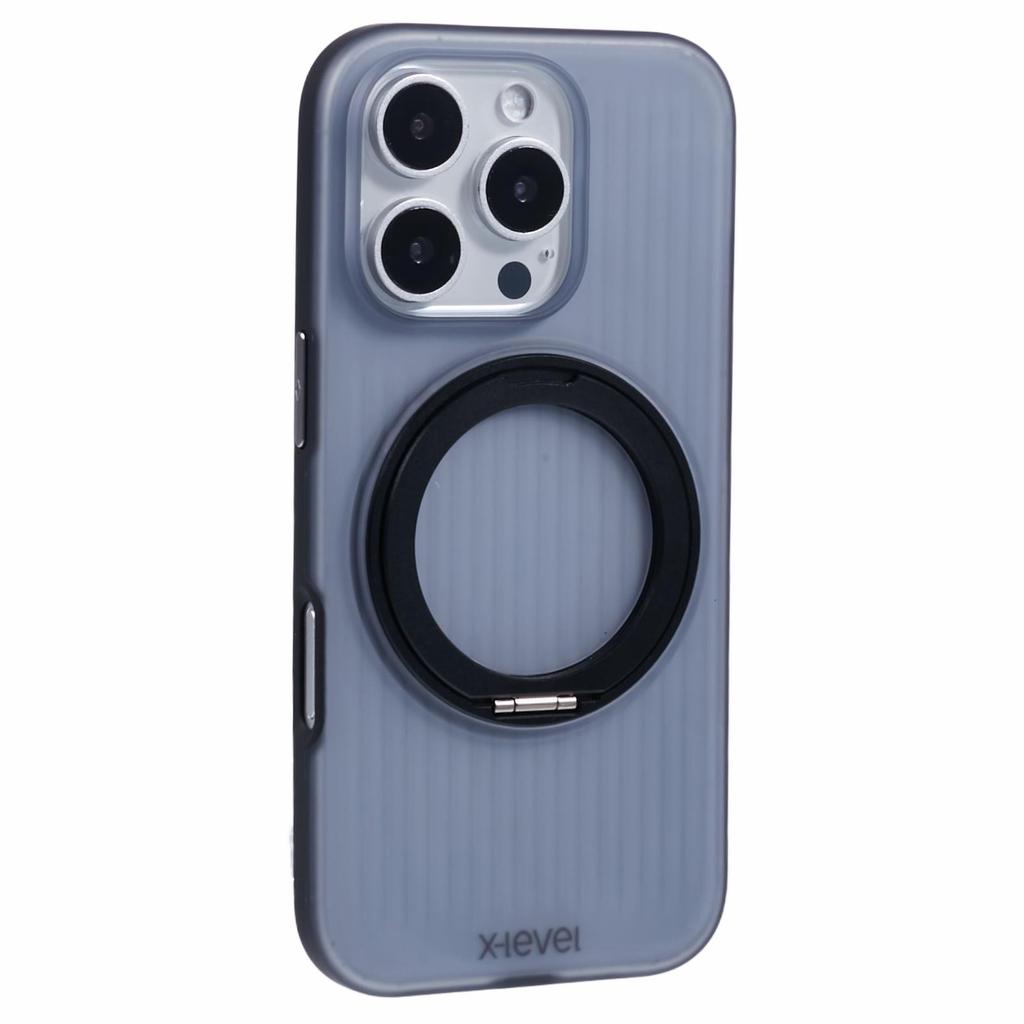 X-LEVEL For iPhone 16 Pro Case Rotating Magnetic Kickstand PC+TPU Phone Cover